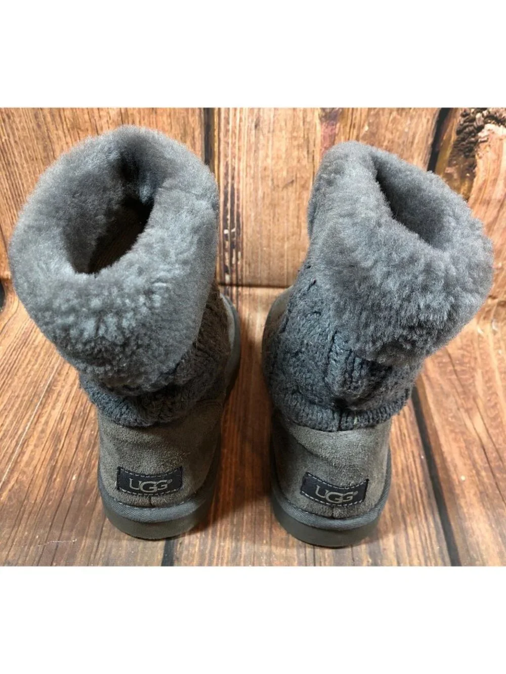 UGG Girls Kids 2 Juniper Confetti Charcoal Gray Boots 1013250K